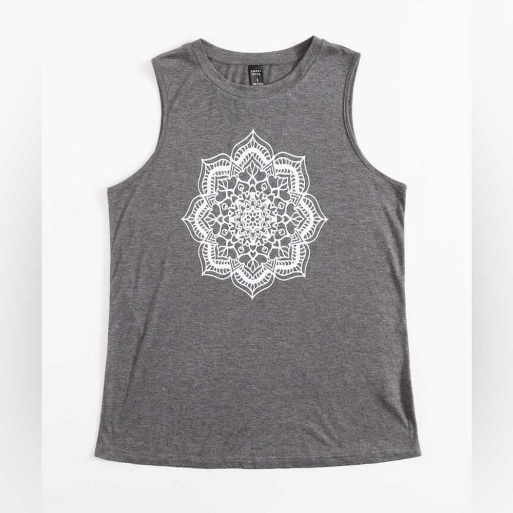 Gray Casual Tribal Tank